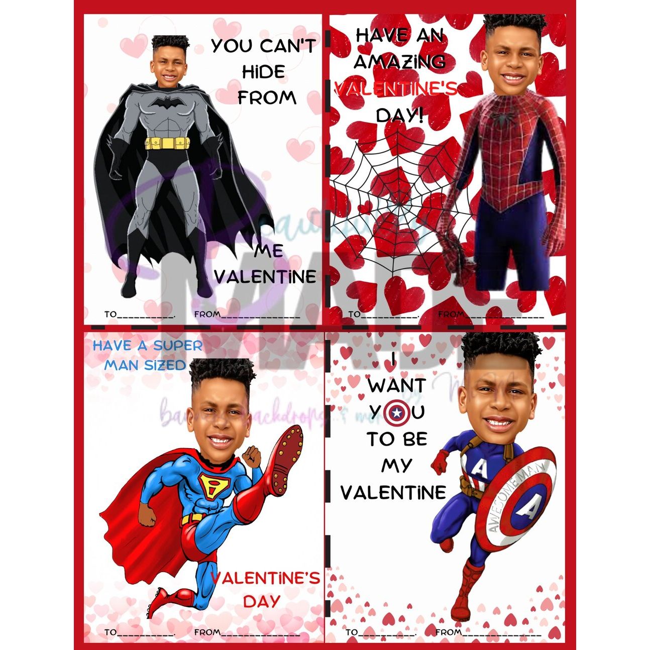Custom Cartoon Valentine Day Cards