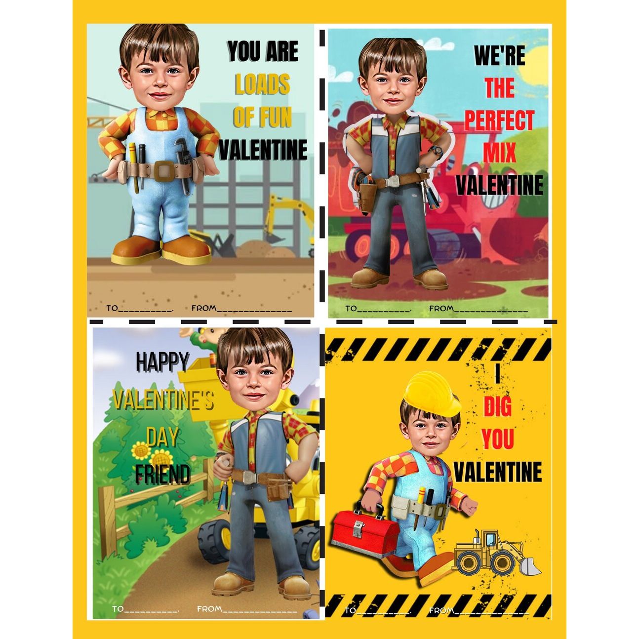 Custom Cartoon Valentine Day Cards